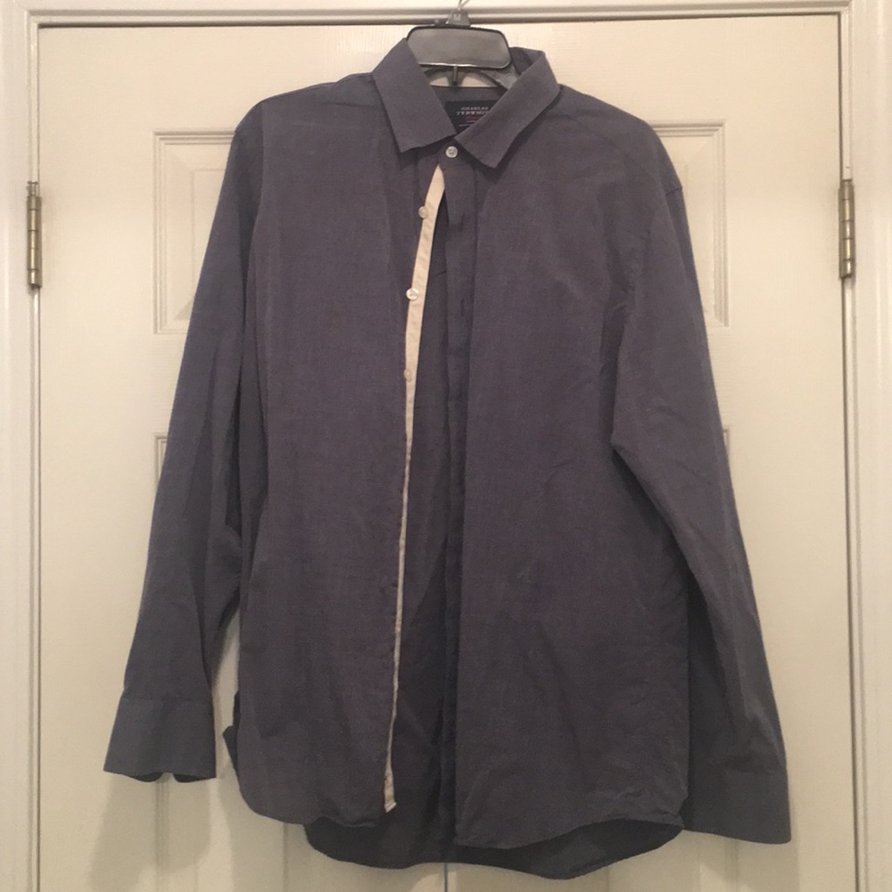 Men’s blue dress shirt. Slim fit